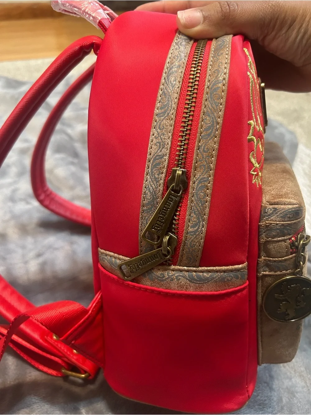 Loungefly Red and Gold Lion Crest Mini Backpack